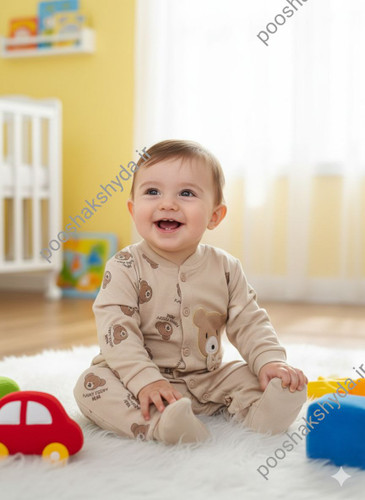 ست لباس نوزاد پسرانه با طرح خرسی و کلاه - برند شاهین سایز ۱ تا ۳