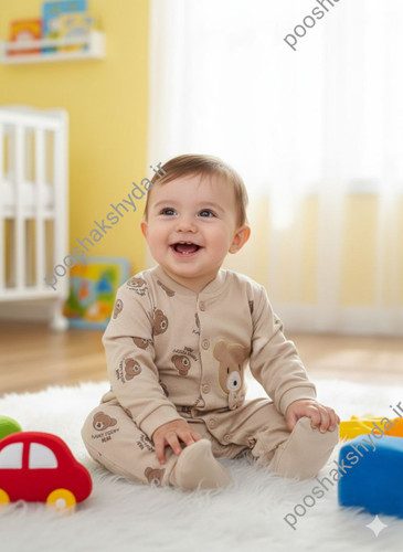 ست لباس نوزاد پسرانه با طرح خرسی و کلاه - برند شاهین سایز ۱ تا ۳