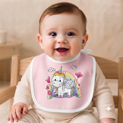 پیش بند نوزادی مخمل کیفیت عالی طرح تکشاخ |سیسمونی نوزادی شادی