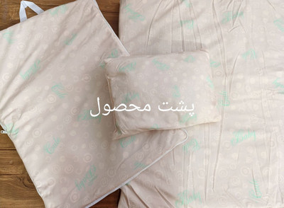 ست مسافرتی ۳ تکه نوزاد طرح خرس کریسمسی آبی (تشک، لحاف و بالش) | سیسمونی نوزادی شادی